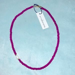 New Handmade Collection 2023
Natural fuchsia stones/white pearl/gold tone detail